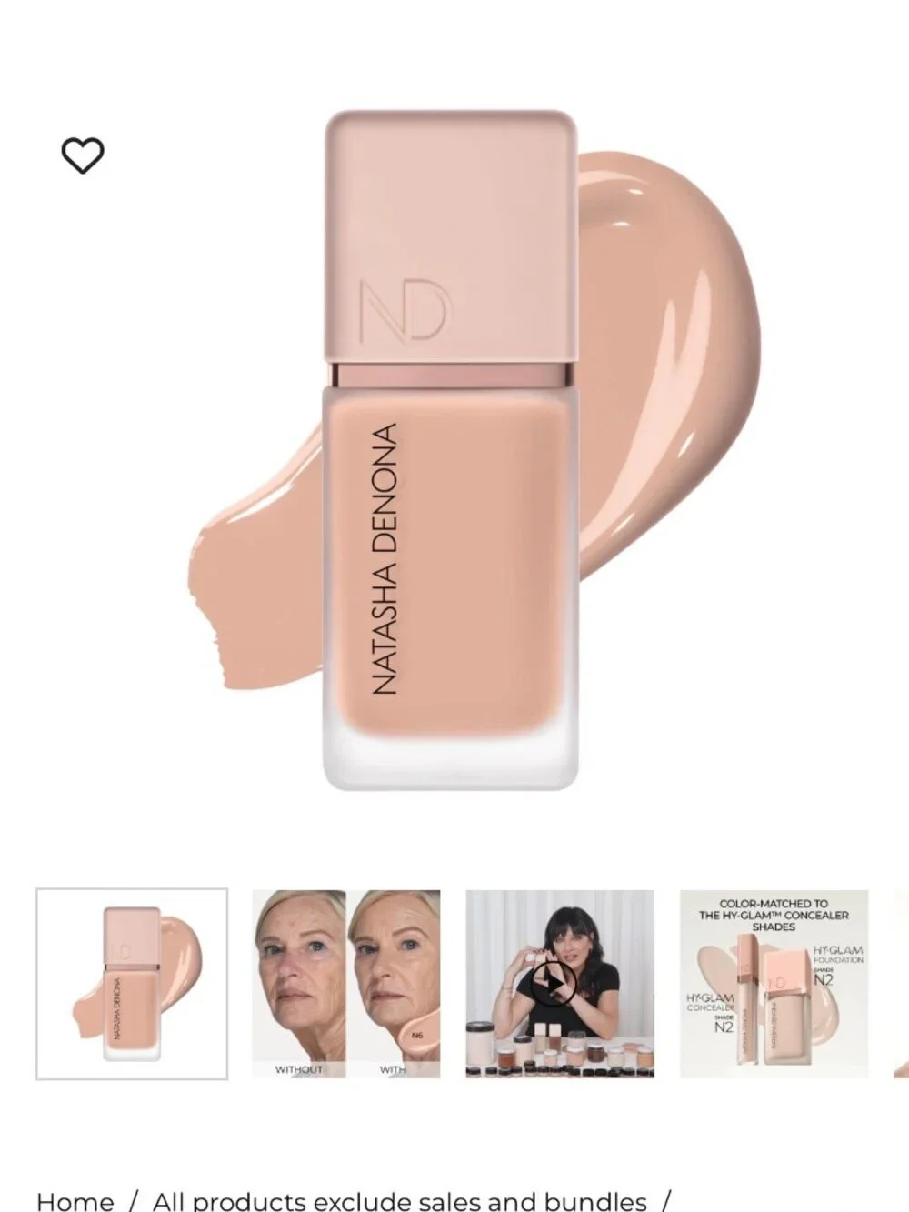 Natasha Denona Hy-Glam Foundation N6 Hydrating Blurring Longwear LIKE NEW